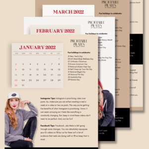 Social Media Planning Calendar Preview Profitable Pilates Lesley Logan